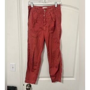 Sundry Croft Pants High‎ Waisted Button Fly in Rust. Size 25